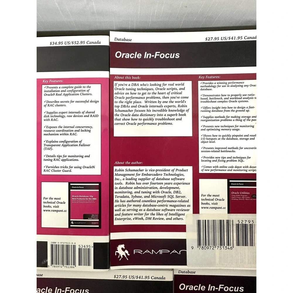 SET of 5 Books ORACLE In-Focus MIKE AULT'S/Donald K.Burleson/Jhon Garmany/Dave